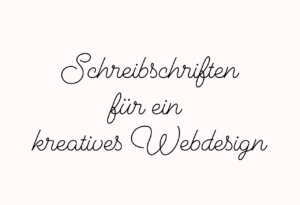 Schreibschrift Webdesign